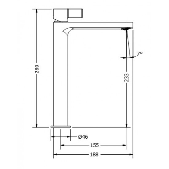 Μπαταρία Νιπτήρος Αναμεικτική Modea Eclipse 00-02013/B Ψηλή Μαύρη Ματ